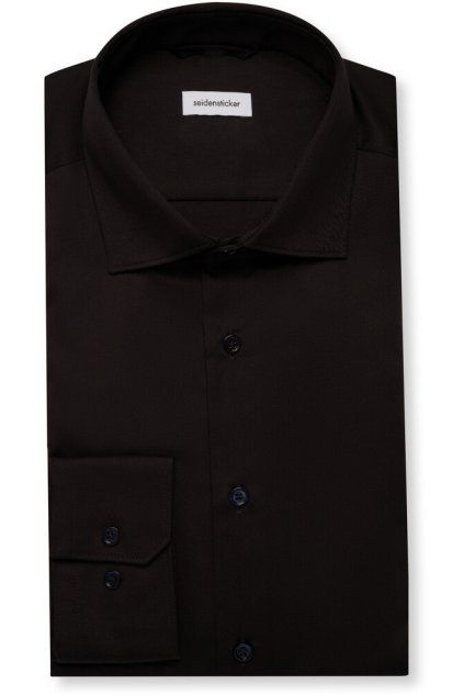 Košile Seidensticker Regular Satin černá