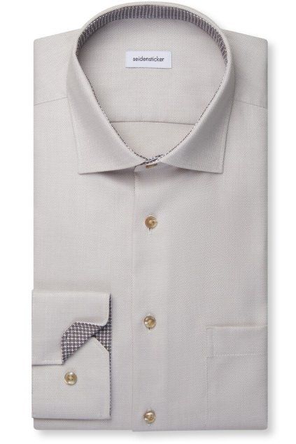 Košile Seidensticker Regular Struktur béžová