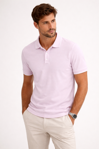 Pánské piké polo tričko Marvelis - růžová