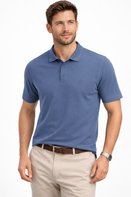 Pánské piké polo tričko Marvelis - modrošedé