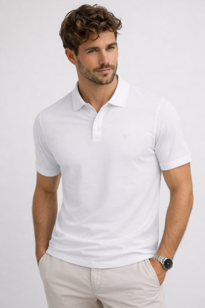 Pánské piké polo tričko Marvelis - bílé