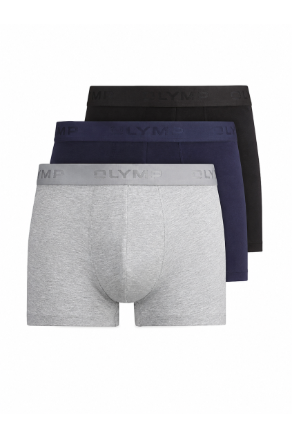 Pánské boxerky OLYMP 3PACK – mix, bavlněný streč