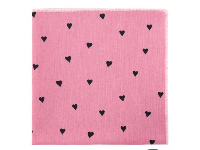 Kapesníček Avantgard LUX bavlněný - růžový / srdce