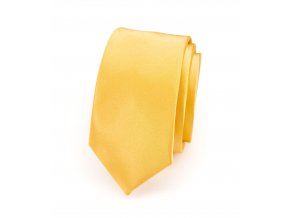 Úzká luxusní kravata Avantgard - žlutá