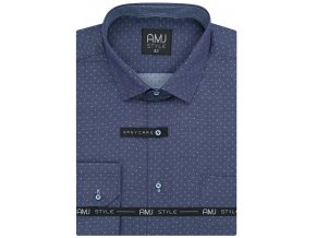 Pánská košile AMJ Comfort fit s tečkami - modrofialová