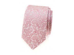Úzká luxusní kravata Avantgard - pudrová