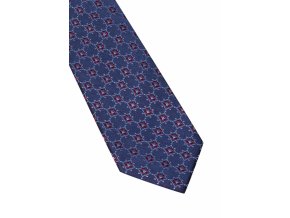 Úzká hedvábná kravata Eterna - navy / červená se vzorem