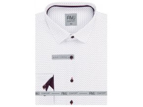 Pánská košile AMJ Slim fit bílá s jemným tištěným vzorem
