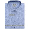 Košile AMJ Slim fit s krátkým rukávem - s drobným modrým vzorem