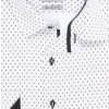 Pánská košile AMJ Comfort - bílá s tmavým vzorem