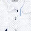 Pánská košile AMJ Slim fit bílá s modrým vzorem
