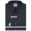 Pánská košile AMJ Slim fit navy s vzorem