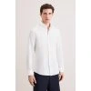 Lněná Košile Seidensticker Slim Fit bílá