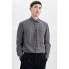 Košile Seidensticker Regular popeline s prodlouženým rukávem šedá