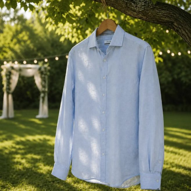 Na letní svatbu. Na oslavu. Na dovolenou. Jedna lněná košile. Spousta příležitostí. #kravatak #lnenakosile #pureshirt...