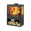 Krbová kamna Panadero Ambar ocelová černá 7,1 kW s přihrádkou na dřevo