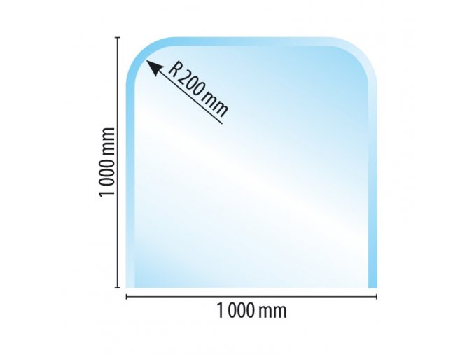 sklo pod kamna typ d3 1000 x 1000 x 6 mm