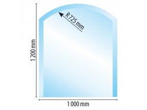 sklo pod kamna typ b1 1200 x 1000 x 8 mm