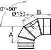 Koleno 180 mm 0-90° nastavitelné s KO