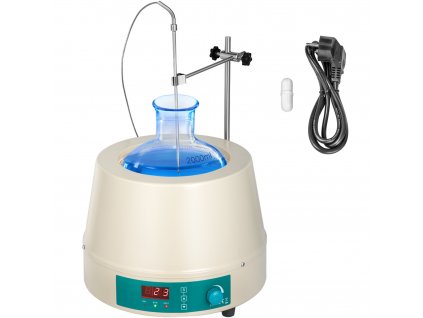 Digitální laboratorní magnetické míchadlo s ohřevem 450W, topný plášť 2000 ml titul foto