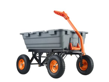 Zahradní vozík 1980×710×670 mm, nosnost 680 kg, černý, s funkcí sklápění