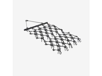 Luční brána za traktor, 69 zubů, pracovní záběr 225 cm, rozměry 225 × 114 × 11 cm