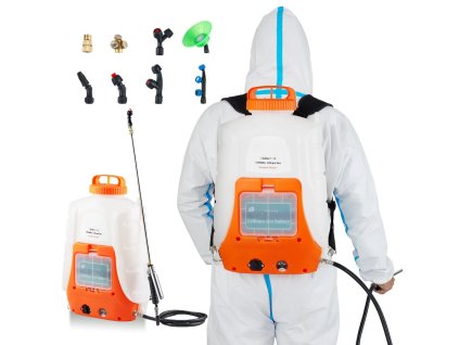 Aku zádový postřikovač, 15 l, 0–6,2 bar, Li-ion 12 V / 8 Ah