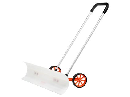 Odhrnovač sněhu s kolečky, šířka 94 cm, plastová radlice (ABS), hliníkové madlo, nastavitelný boční úhel 15°