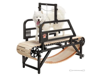 Běhací pás pro psy – střední až velcí psi do 100 kg, nastavitelná rampa