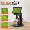 Digitální mikroskop s 7palcovým IPS displejem, zvětšením 10x-1200x, USB připojením a 32GB paměťovou kartou