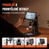 Digitální mikroskop s 7palcovým IPS displejem, zvětšením 10x-1200x, USB připojením a 32GB paměťovou kartou