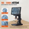 Digitální mikroskop s 26cm HD obrazovkou, zvětšením 10x-1300x, USB připojením a 32GB paměťovou kartou