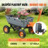 Zahradní vozík 1980×710×670 mm, nosnost 680 kg, černý, s funkcí sklápění