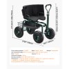 Mobilní zahradní vozík s otočným sedákem a teleskopickou rukojetí 810×480×690