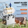 Dojící zařízení pro krávy, elektrické, 25 l sběrná nádoba (nerez 304), pulsace 60–80/min, vakuum 45–50 kPa, pojízdné