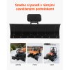 Sněhový pluh pro ATV/UTV, šířka 122 × 38,5 cm, ocelová čepel, výškově i úhlově nastavitelný, 3 montážní možnosti
