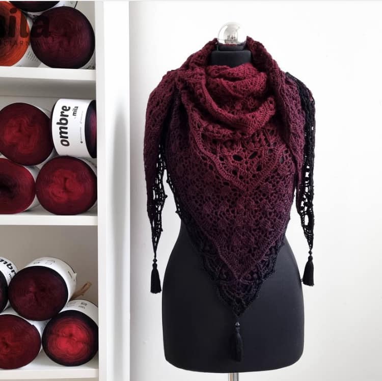 Háčkování šátků z Ombre Merino