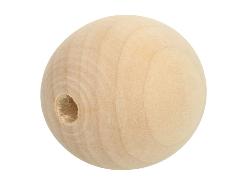 Korálky dřevěné nelakované 30 mm - sada 5ks/2.jakost