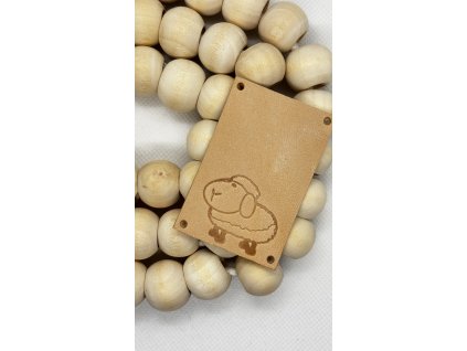 Cedulka kožená T/60x40mm  OVEČKA