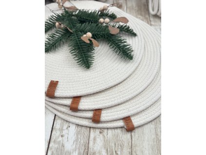 Designový šitý podtácek pod talíř – průměr 30 cm/ sada