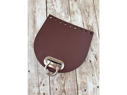 Klopa Crossbody HNĚDÁ 11,8x12cm/zapínání záklopné ovalné