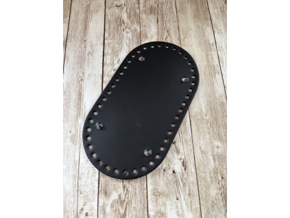Kožené dno ČERNÉ 22x12cm s nožičkami/KABELKA/H