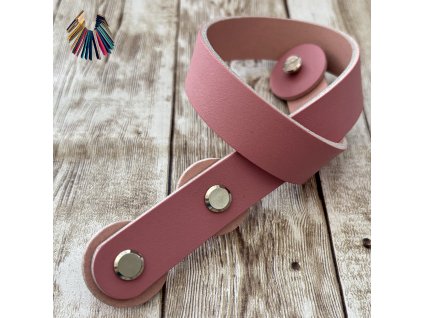 Popruh s dvojitými nýty STARORŮŽOVÁ/40CM/H