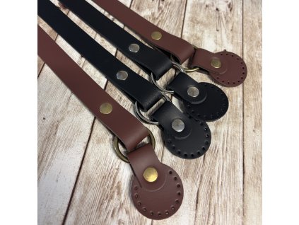 Popruh s kulatými úchyty na přišití ČERNÉ/60CM