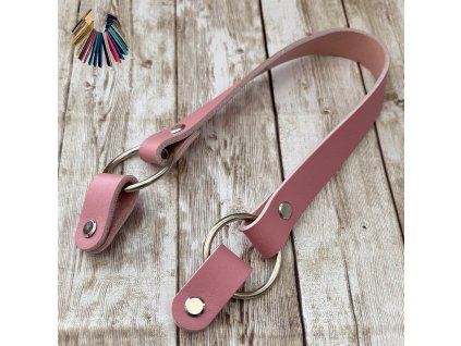 Popruh s úchyty/STARORŮŽOVÁ 45CM/H