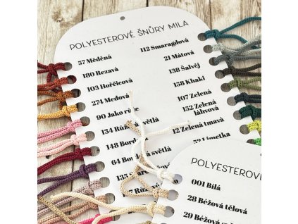 Vzorník barev polyesterových šňůr MILA/lam.papír