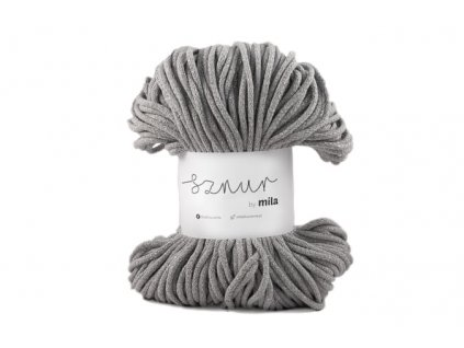 Bavlněná šňůra Glitter 3mm - Šedá stříbrná/PG122