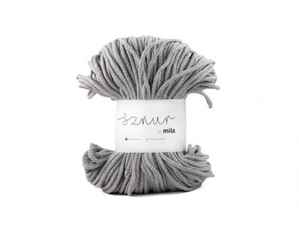 Bavlněná šňůra MILA 3mm - Šedá melange/PM107