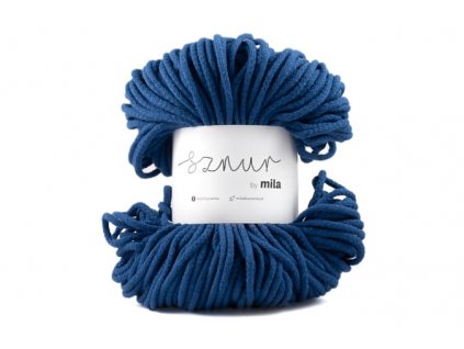 Bavlněná šňůra MILA 5mm - Modrá tmavá/P67
