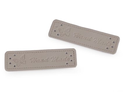 Cedulka HANDMADE 15x50mm - Hnědošedá